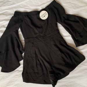 peppermayo / off the shoulder boho romper